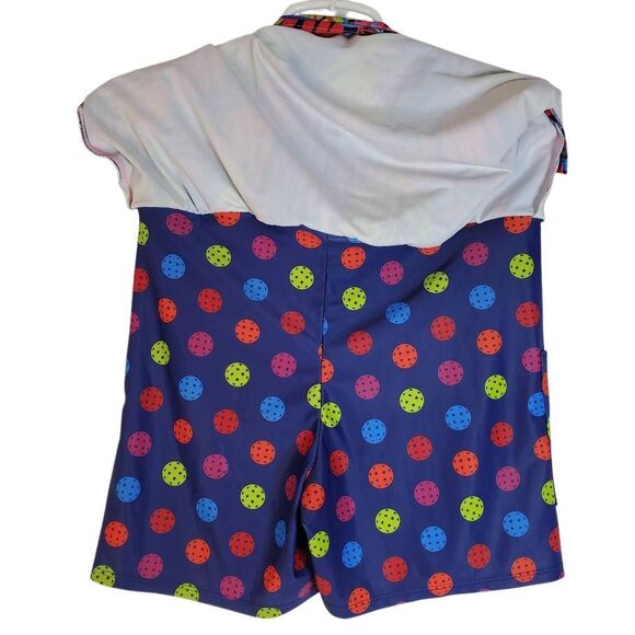 PB1965 Pickleball Skort Tropical Multicolor Palm Leaf and Ball Print Size Large - Picture 6 of 11